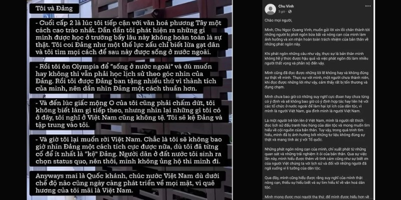 Nam sinh từng có những phát ngôn lệch lạc tư tưởng gây làn sóng tranh luận gay gắt