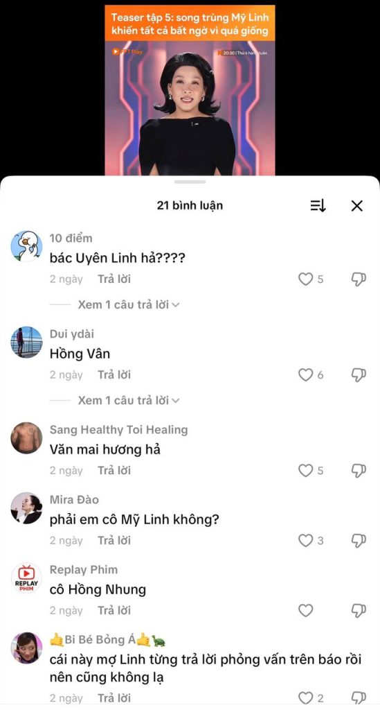 Dự đoán từ cộng đồng mạng về song trùng Mỹ Linh